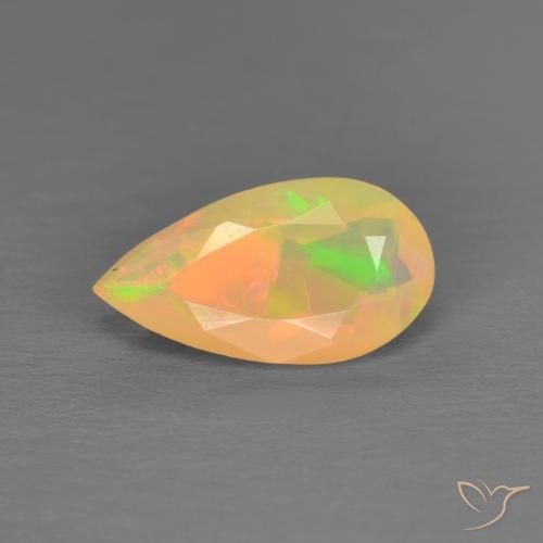 1,09ct Sfaccettatura a pera multicolore Opale dall'Etiopia, Dimension 11,1 x 6mm, Natural non trattati Gemstone, Translucent Clarity, 1 piece Opale in Multicolore Color, Mohs Hardness of 5,5 - 6,5, Pietra di Cupido, Photo A