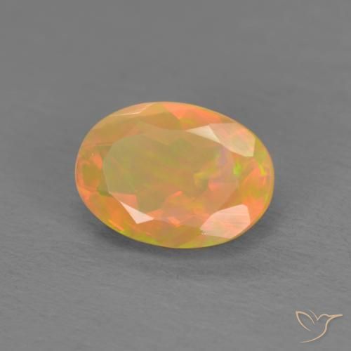0.74 ct Multicolor Opal Stone, Natural Opal in Oval Facet Shape for Sale
