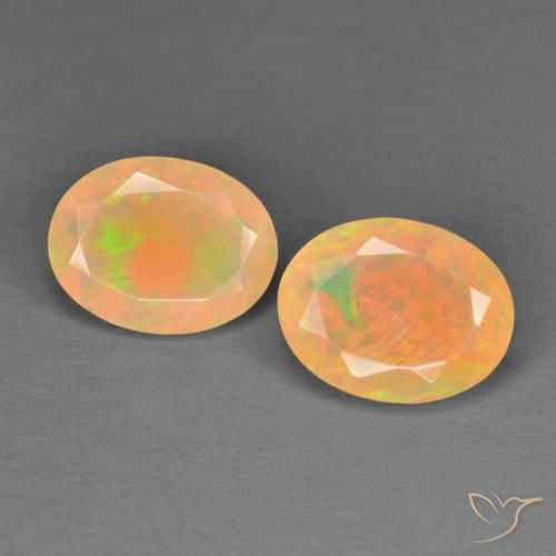 2.01 ctw Multicolor Opal Stones, Natural Opal in Oval Facet Shape for Sale