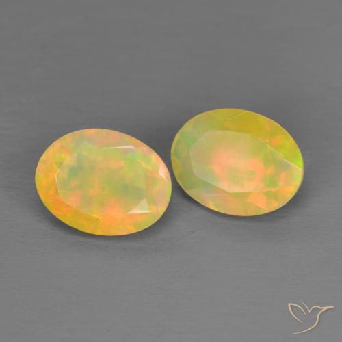 1.55 ctw Multicolor Opal Stones, Natural Opal in Oval Facet Shape for Sale