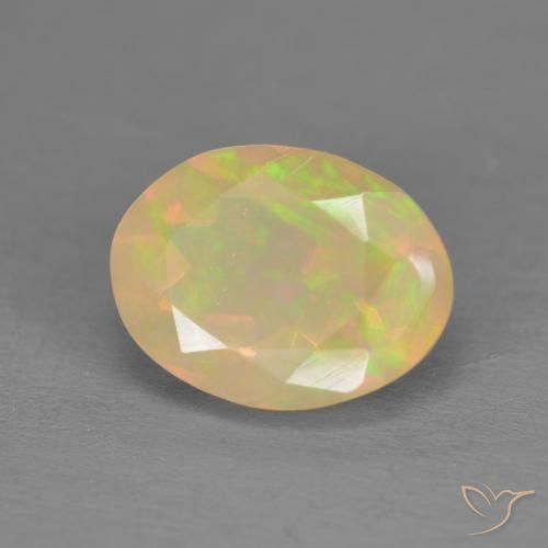 1.47 ct Multicolor Opal Stone, Natural Opal in Oval Facet Shape for Sale