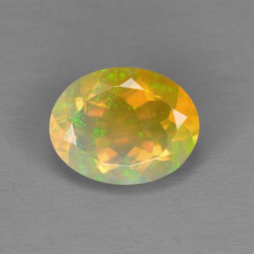 Ópalo Multicolor Forma ovalada de 9 x 7mm de Etiopía, peso de 1.2ct, piedra preciosa No tratado de forma natural en claridad Translúcido, Ópalo de 1 pieza: el color es Multicolor, dureza Mohs de 5.5 - 6.5, Piedra natal de octubre, Photo A