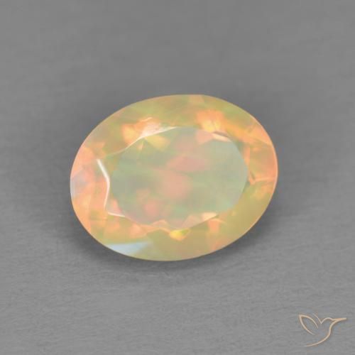 1.22 ct Multicolor Opal Stone, Natural Opal in Oval Facet Shape for Sale