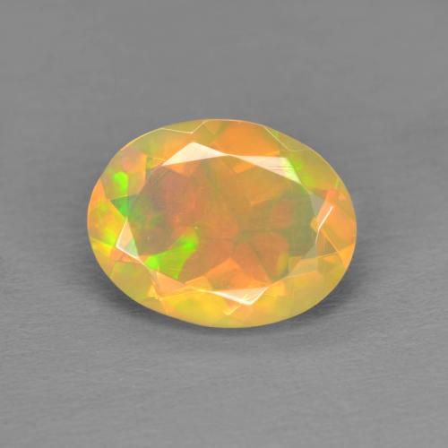1.00 ct Multicolor Opal Gemstone, Opal Gem in Oval Facet Shape for Sale.
