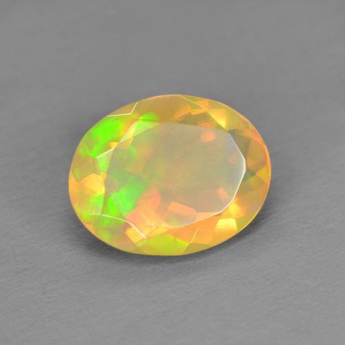 1.00 ct Multicolor Opal Stone, Natural Opal in Oval Facet Shape for Sale