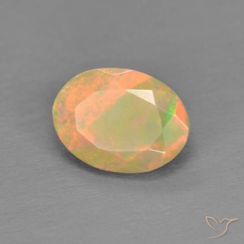 0.82 ct Multicolor Opal Stone, Natural Opal in Oval Facet Shape for Sale