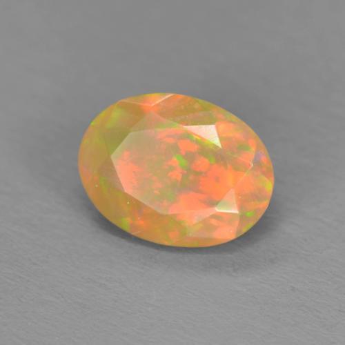 0.86 ct Multicolor Opal Stone, Natural Opal in Oval Facet Shape for Sale