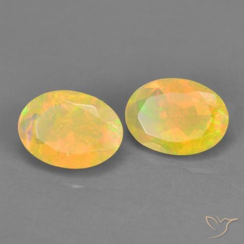 1.01 ctw Multicolor Opal Stones, Natural Opal in Oval Facet Shape for Sale