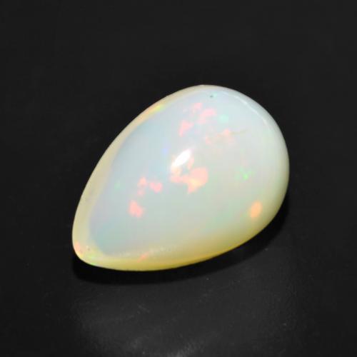 Multicolor White Opal Gem - 2.4ct Pear Cabochon (ID: 606669)