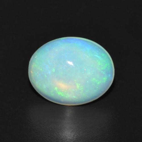 Bluish White Opal Gem - 1.1ct Oval Cabochon (ID: 608943)