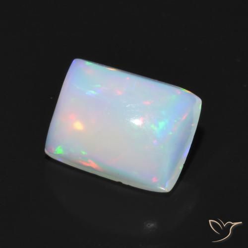 1.49 ct Multicolor Opal Stone, Natural Opal in Baguette Cabochon Shape for Sale