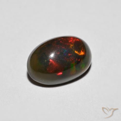 0.75 ct Multicolor Opal Stone, Natural Opal in Oval Cabochon Shape for Sale