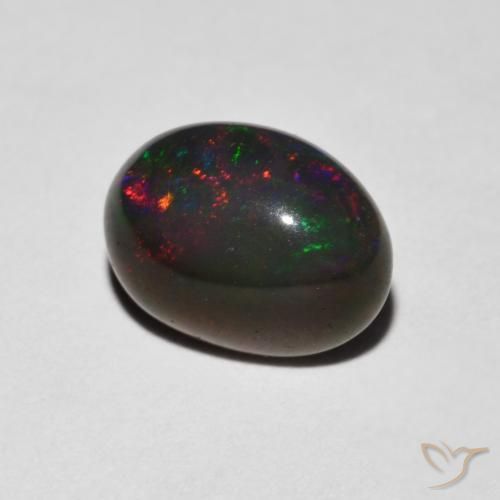 0.96 ct Multicolor Opal Stone, Natural Opal in Oval Cabochon Shape for Sale