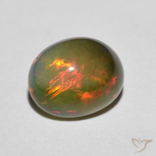 1.35 ct Multicolor Opal Stone, Natural Opal in Oval Cabochon Shape for Sale