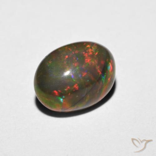 1.02 ct Multicolor Opal Stone, Natural Opal in Oval Cabochon Shape for Sale
