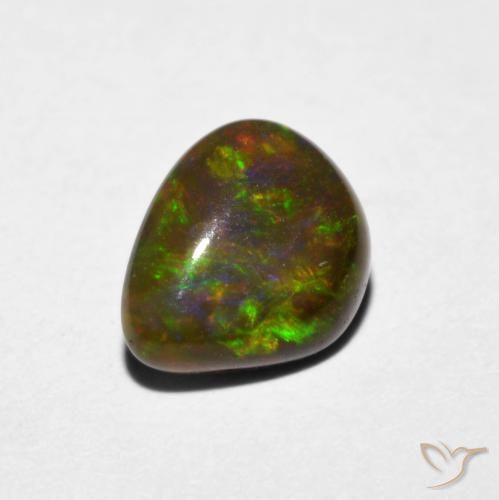 0.70 ct Multicolor Opal Stone, Natural Opal in Pear Cabochon Shape for Sale