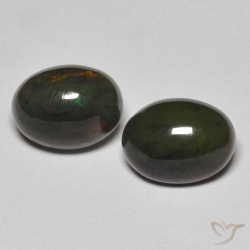 1.75 ctw Multicolor Opal Stones, Natural Opal in Oval Cabochon Shape for Sale