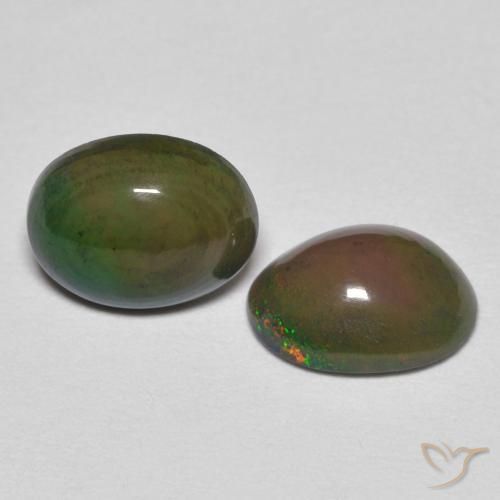 1.46 ctw Multicolor Opal Stones, Natural Opal in Oval Cabochon Shape for Sale