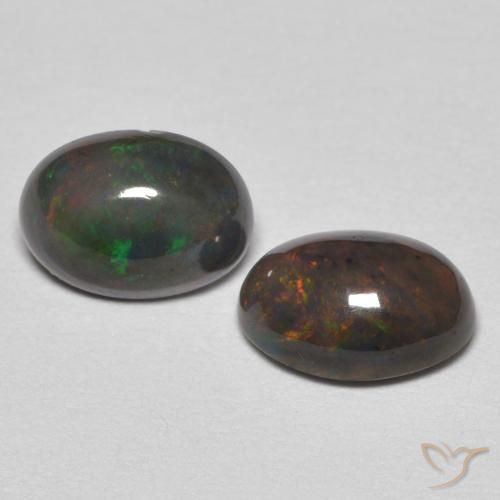 0.99 ctw Multicolor Opal Stones, Natural Opal in Oval Cabochon Shape for Sale