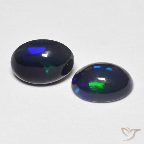 0.85 ctw Multicolor Opal Stones, Natural Opal in Oval Cabochon Shape for Sale