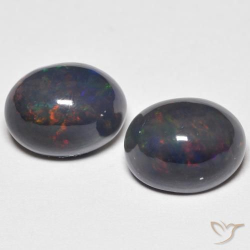 2.65 ctw Multicolor Opal Gemstones, Opal Gems in Oval Cabochon Shape for Sale.