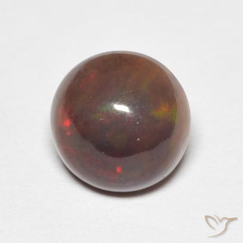 1.22 ct Multicolor Opal Gemstone, Opal Gem in Round Cabochon Shape for Sale.