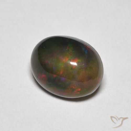 1.25 ct Multicolor Opal Stone, Natural Opal in Oval Cabochon Shape for Sale