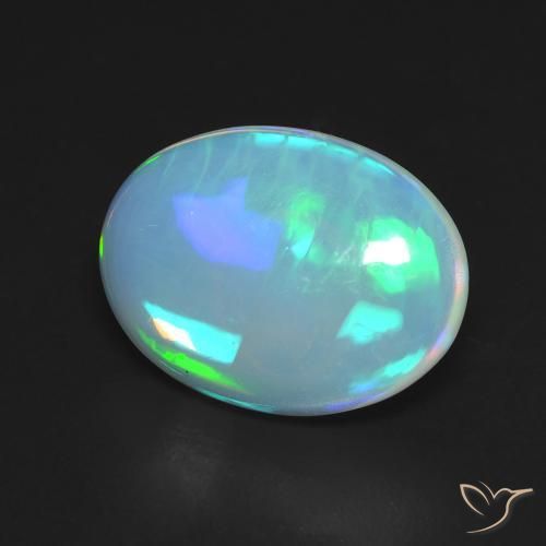 3.56 ct Multicolor Opal Stone, Natural Opal in Oval Cabochon Shape for Sale