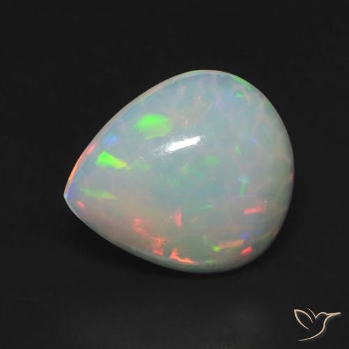 2.47 ct Multicolor Opal Stone, Natural Opal in Pear Cabochon Shape for Sale
