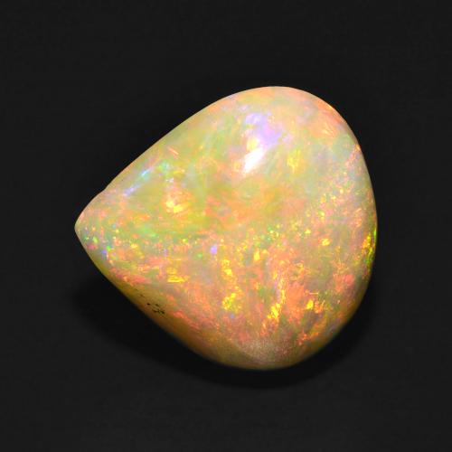 11,2 x 11,1mm Opale multicolore taglio pera dall'Australia, peso di 2,7 ct, pietra preziosa naturale non trattati in purezza Translucent, 1 pezzo Opale Cabochon pera - Colore: Multicolore, durezza Mohs di 5,5 - 6,5 , Pietra zodiacale Bilancia, Photo A