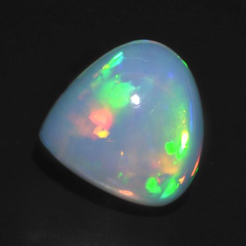 4,37ct Cabochon pera multicolore Opale dall'Australia, Dimension 12,3 x 12,2mm, Natural non trattati Gemstone, Transparent Clarity, 1 piece Opale in Multicolore Color, Mohs Hardness of 5,5 - 6,5, Simboleggia l'amore, la passione, il desiderio, Photo A