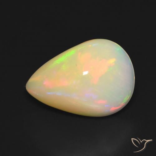 3.58ct Natural Multicolor Opal, Pear Shape, Translucent, Photo A