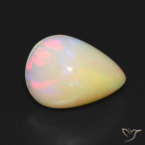 3.58 ct Multicolor Opal Stone, Natural Opal in Pear Cabochon Shape for Sale