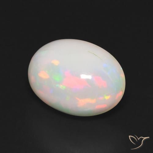 3.33 ct Multicolor Opal Stone, Natural Opal in Oval Cabochon Shape for Sale