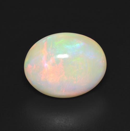 5,54 ct ovaler mehrfarbiger Opal aus Australian, Größe 15 x 11,9mm, Garantiert natürlicher Edelstein, Translucent Reinheit, 1 Stück Opal in Mehrfarbig Farbe, Mohs-Härte von 5,5 - 6,5, Sternzeichen Waage, Photo A