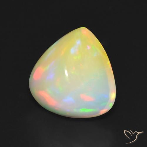 4.44 ct Multicolor Opal Stone, Natural Opal in Pear Cabochon Shape for Sale