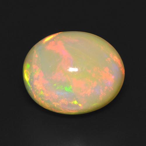 12,2 x 10mm Opale multicolore taglio ovale dall'Australia, peso di 3,82 ct, pietra preziosa naturale non trattati in purezza Transparent, 1 pezzo Opale Ovale cabochon - Colore: Multicolore, durezza Mohs di 5,5 - 6,5 , Pietra zodiacale Bilancia, Photo A