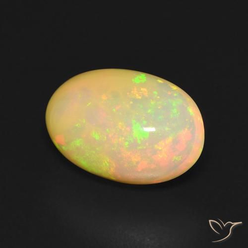 3.41 ct Multicolor Opal Stone, Natural Opal in Oval Cabochon Shape for Sale