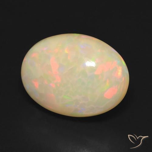 4.38 ct Multicolor Opal Stone, Natural Opal in Oval Cabochon Shape for Sale