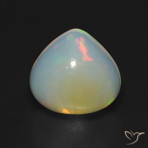 5.38 ct Multicolor Opal Stone, Natural Opal in Pear Cabochon Shape for Sale