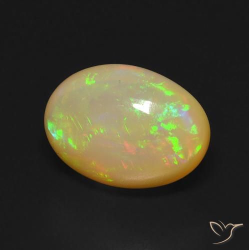 5.16 ct Multicolor Opal Stone, Natural Opal in Oval Cabochon Shape for Sale