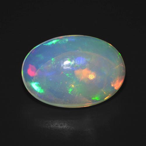 15,4 x 10,7mm Opale multicolore Ovale cabochon dall'Australia, peso di 3,99 ct, pietra preziosa naturale non trattati in purezza Transparent, Opale 1pz - il colore è Multicolore, durezza Mohs di 5,5 - 6,5, Simboleggia l'amore, la passione, il desiderio, Photo A