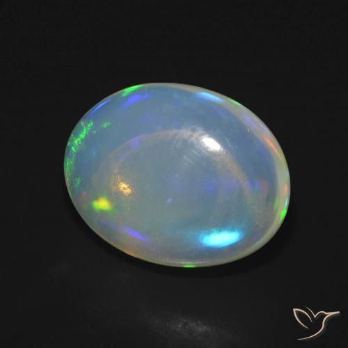 4.45 ct Multicolor Opal Stone, Natural Opal in Oval Cabochon Shape for Sale