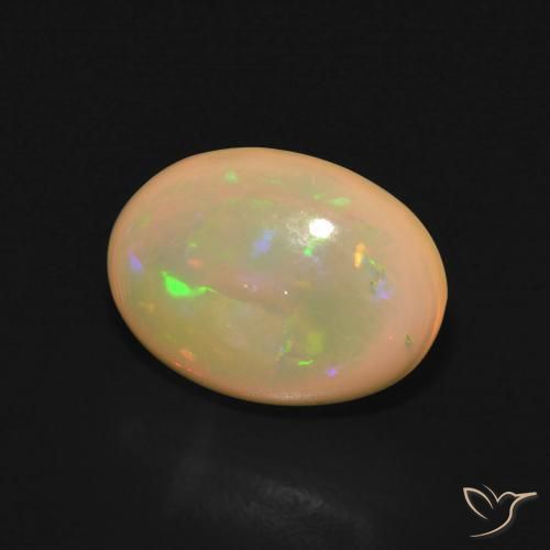 2.58 ct Multicolor Opal Stone, Natural Opal in Oval Cabochon Shape for Sale