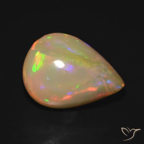 6.45 ct Multicolor Opal Stone, Natural Opal in Pear Cabochon Shape for Sale