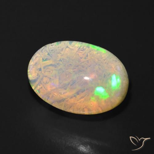 3.37 ct Multicolor Opal Stone, Natural Opal in Oval Cabochon Shape for Sale