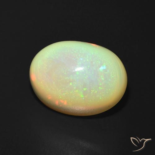 5.11 ct Multicolor Opal Stone, Natural Opal in Oval Cabochon Shape for Sale