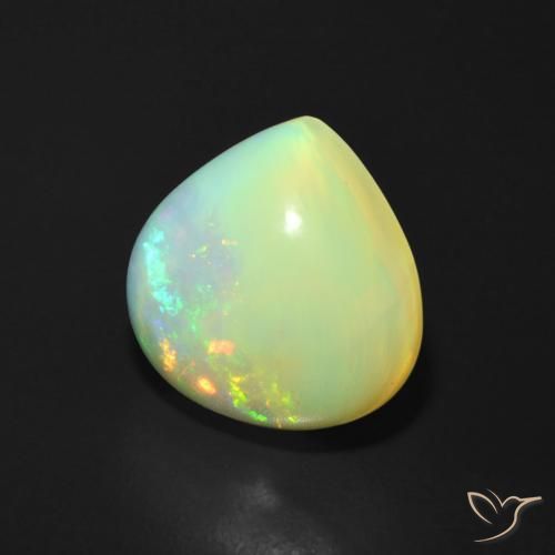 3.69 ct Multicolor Opal Stone, Natural Opal in Pear Cabochon Shape for Sale