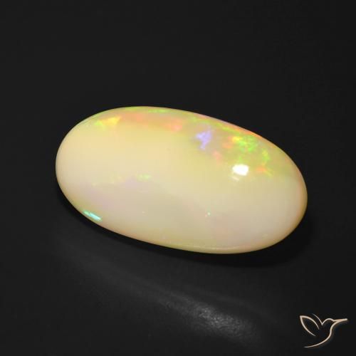 7.25 ct Multicolor Opal Stone, Natural Opal in Oval Cabochon Shape for Sale