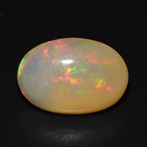 Opale multicolore taglio ovale da 2,62 ct dall'Australia, dimensione 13,7 x 9,5mm, pietra preziosa naturale non trattati , purezza Transparent, Opale Ovale cabochon da 1 pz, durezza Mohs di 5,5 - 6,5, Pietra zodiacale Bilancia, Photo A